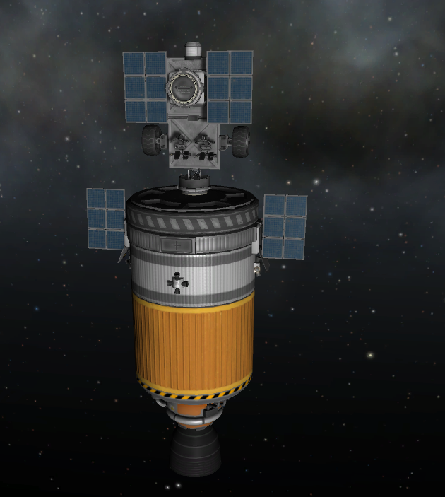 Amaury_cts_'s tweet photo. Boosters séparés et voici Rovy en orbite! Maintenant on lui envoi le module qui va lui servir à atterrir et au long voyage vers Duna. Et oui il y a des sièges sur ce rover ;) #SaveOppy https://t.co/EMPejTDqO6