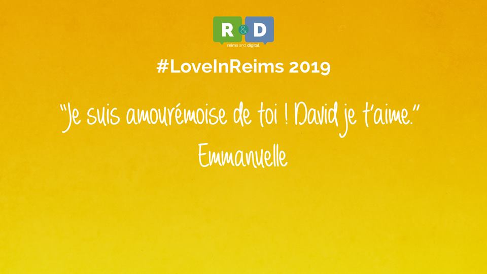 Je suis #amourémoise  😍de toi ! 
Quelle belle déclaration et beau nouveau mot #LoveinReims. A découvrir avec les 9 autres messages d' #amour sur  notre page Facebook : facebook.com/LoveInReims 
#Reims #love #SaintValentin #TalentdeReims #ReimsDigital