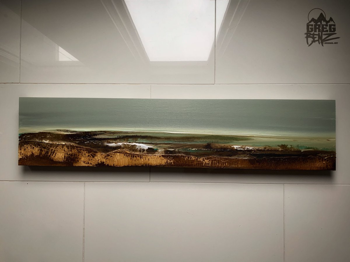 My latest #abstractlandscape, it’s 8” x 36” on a wood panel.   #modernart #abstractart #contemporaryartist #artcollector #art #artwork #painting #artinspiration #paint