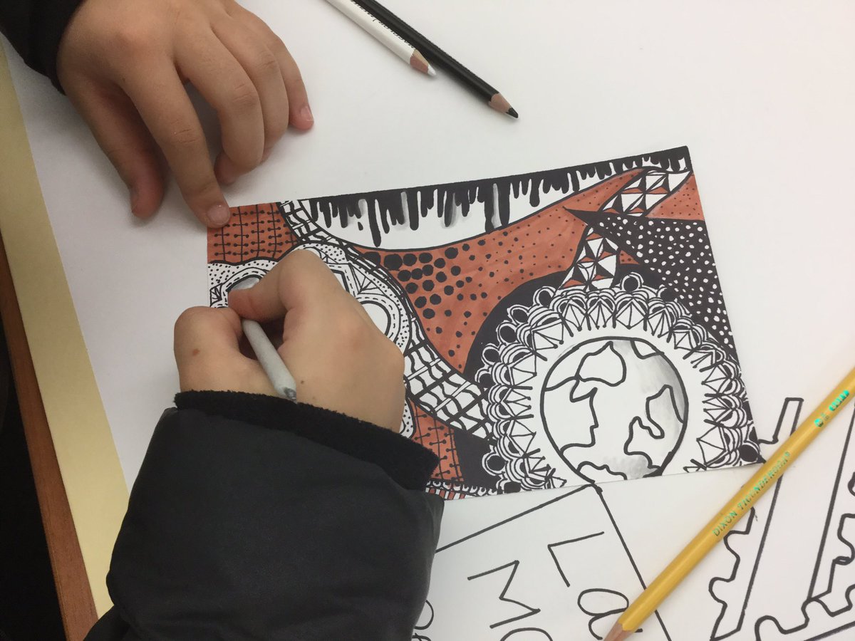 Period 3: Exploring line using Zentangle!