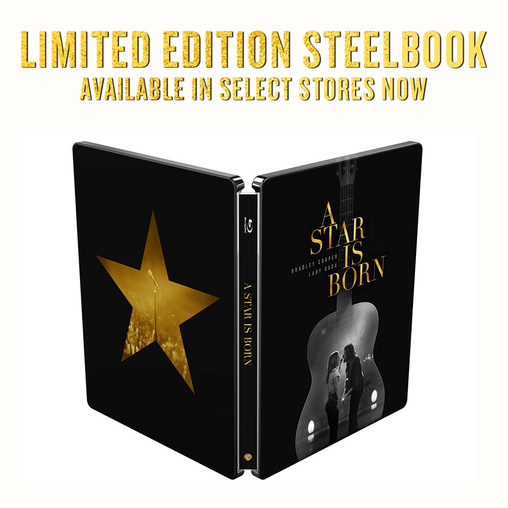 Don't miss the Limited Edition Steelbook of #AStarIsBorn, available in select stores now.