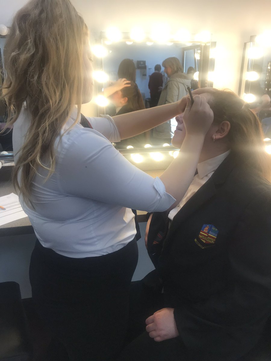 Some of our young people tying out some make up techniques at the GKC  talent taster.
