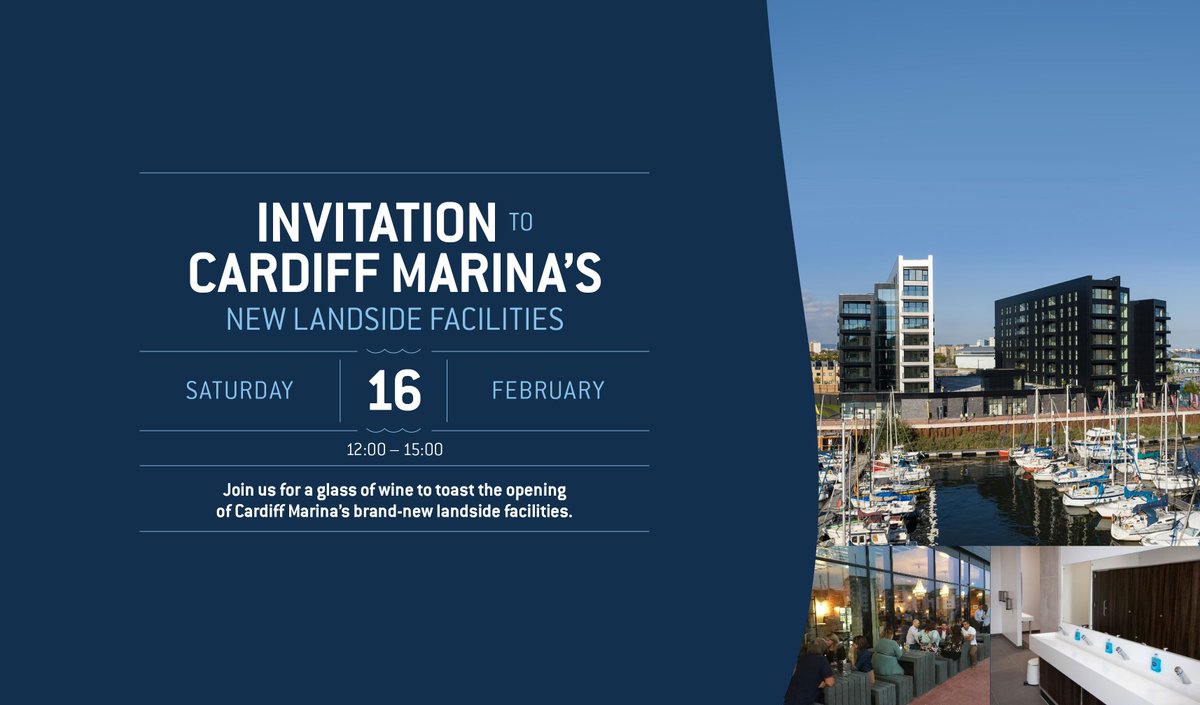 Don't forget to join us tomorrow between 12-3pm at the marketing suite overlooking Cardiff Marina to raise a toast to the opening of our new marina facilities!