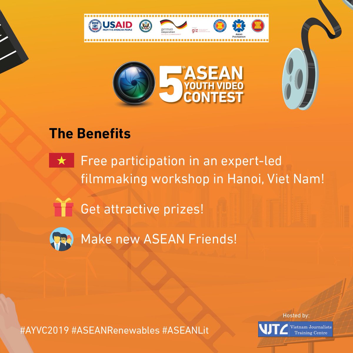 aseanfoundation's tweet photo. We are extending the video submission deadline until 5 March 2019!
Grab the chance to represent your country with your creative talents! Visit https://t.co/5s6hLakEO3 for more info & https://t.co/xbG5AI72kg for the application guidelines!
#ASEANLit #ASEANRenewables #WeAreASEAN https://t.co/AzkwaiEl0m