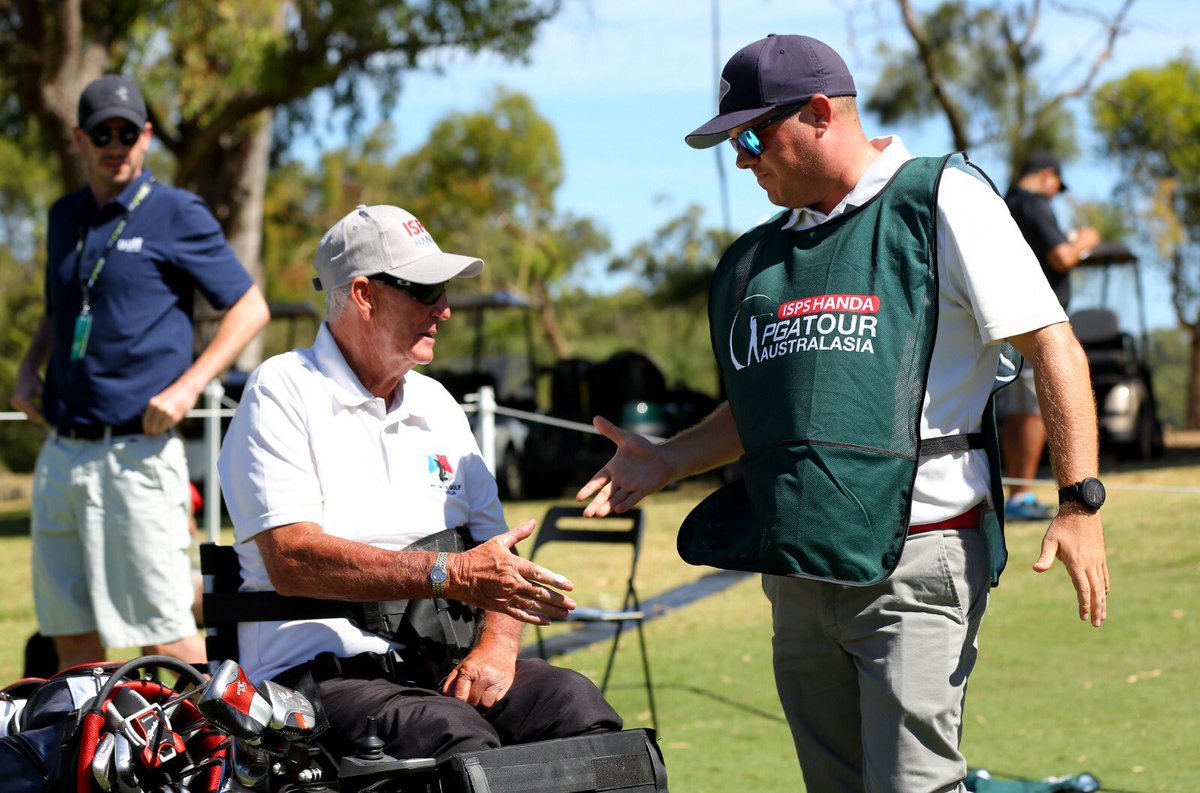 ISPSHanda's tweet image. Garry took on the pros in yesterday's #ws6Perth #BeatThePro!  In 2015, he suffered a stroke which left him with Dense Hemi. This has not deterred him from playing the game he loves and with the help of a paragolfer, he is able to continue enjoyoing the sport #PowerOfSport