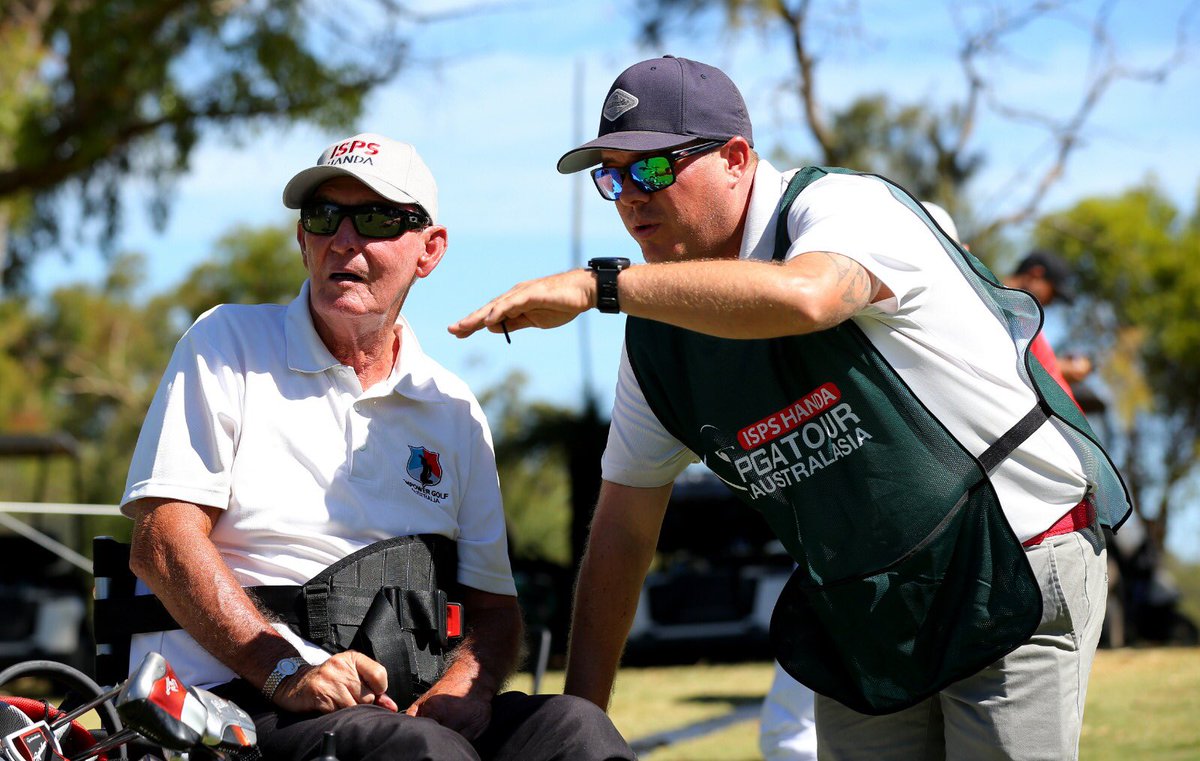 ISPSHanda's tweet image. Garry took on the pros in yesterday's #ws6Perth #BeatThePro!  In 2015, he suffered a stroke which left him with Dense Hemi. This has not deterred him from playing the game he loves and with the help of a paragolfer, he is able to continue enjoyoing the sport #PowerOfSport