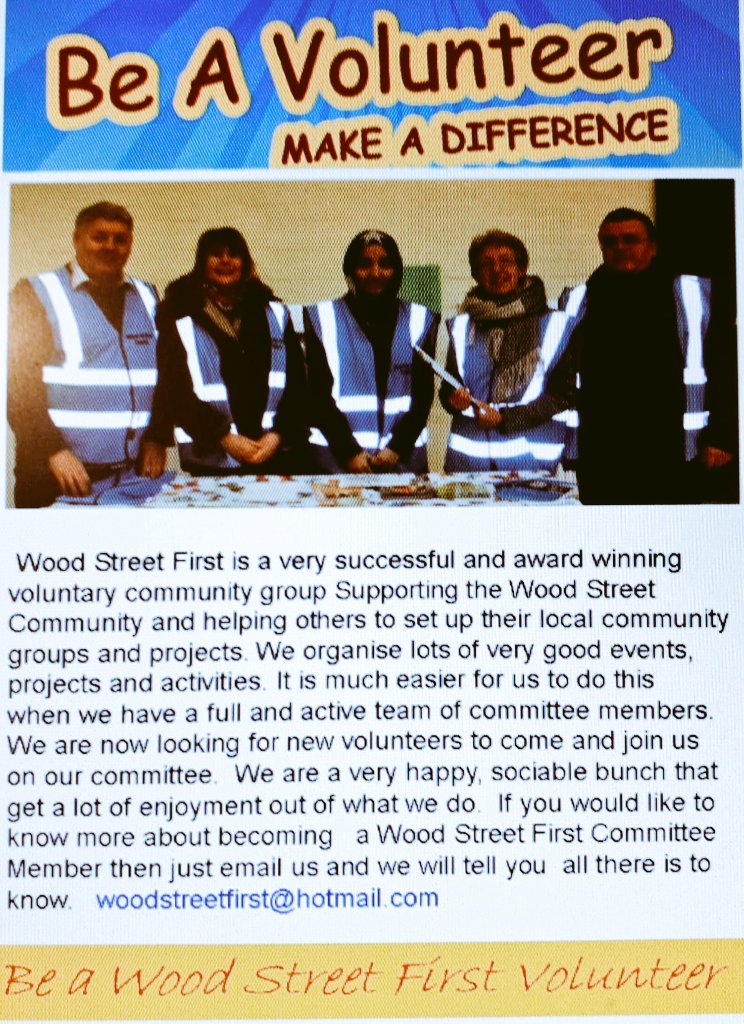 We are looking for #volunteers contact woodstreetfirst@hotmail.com if you are able to support us. Let's keep the momentum going.