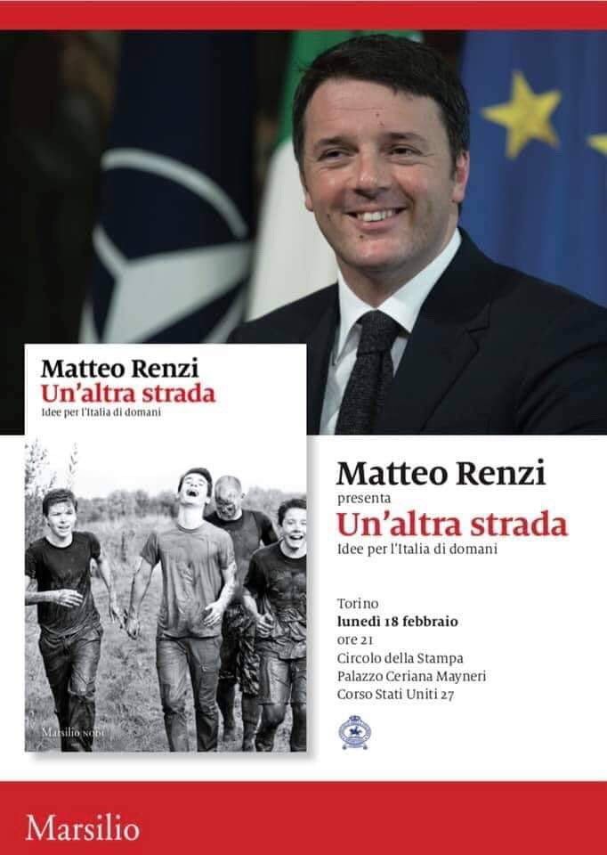 MrsLaury's tweet image. @matteorenzi a Torino lunedì 18 febbraio ore 21 al @CircoloStampa di Torino!
