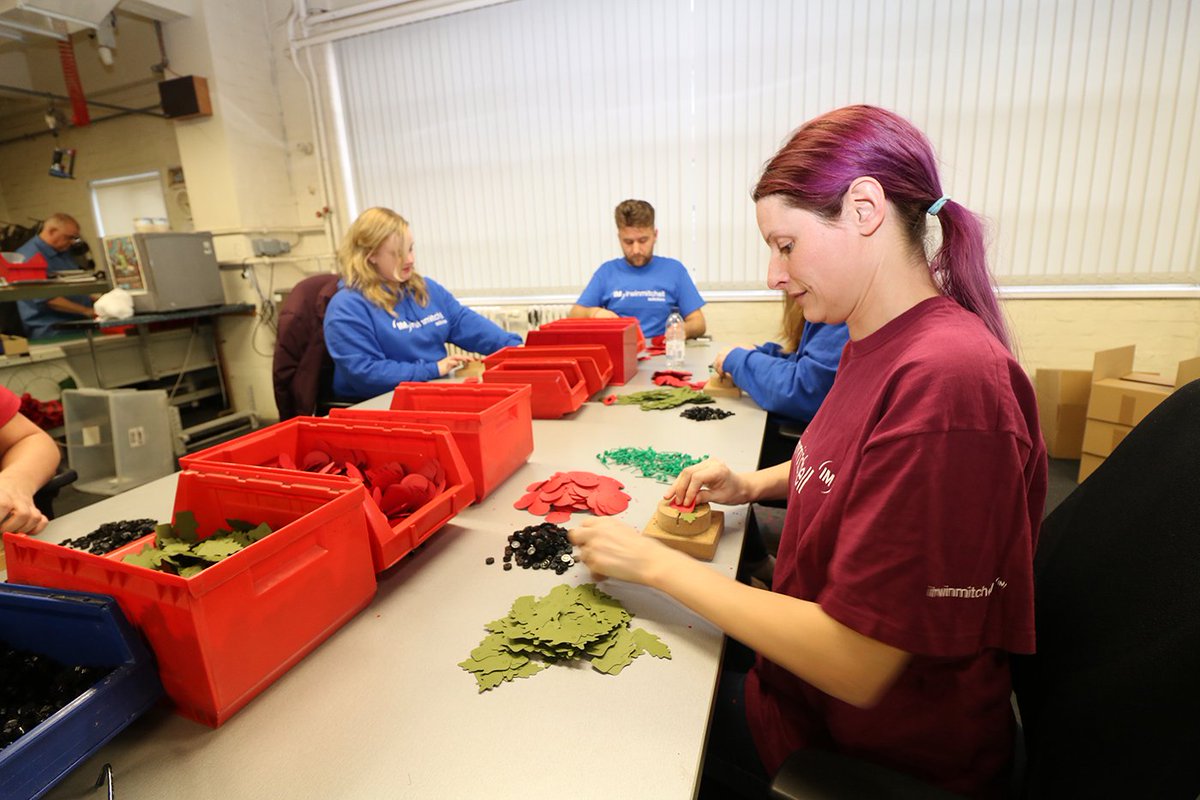 PoppyFactory's tweet photo. Last week, we had the pleasure of welcoming back our all-time poppy making champion, corporate volunteer Lydia from @irwinmitchell, to defend her title. Did she manage to beat her record? Find out π https://t.co/V8zpxzjINE #Volunteering #DoGood #GiveBack #TeamPoppyFactory https://t.co/QBS8a8S52i