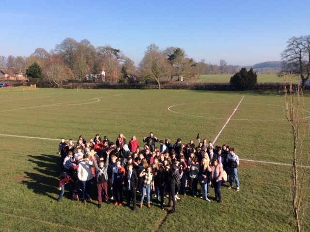 HanleyCastle's tweet photo. Hanley Castle students showing solidarity with #schoolstrike4climate #youth4climate this morning. https://t.co/iDHYcFhEVf