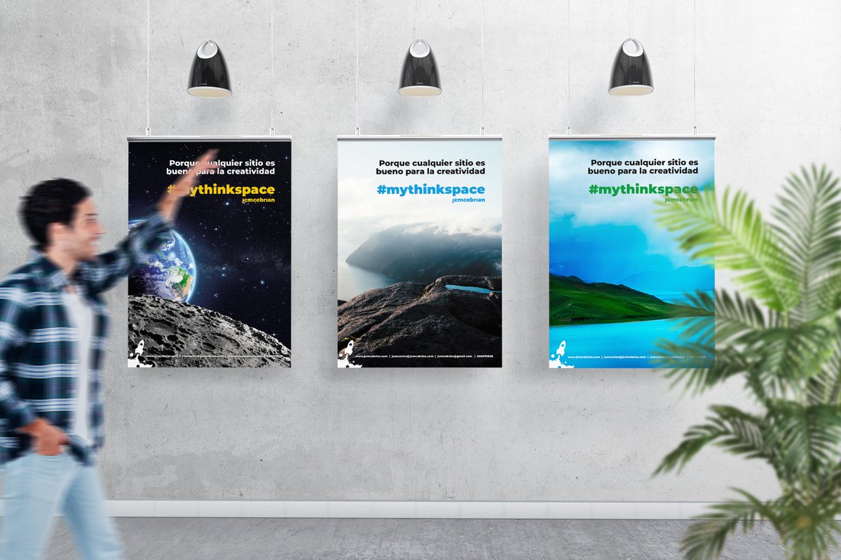 jcmcebrian's tweet photo. #disenografico | Mi nuevo proyecto a salido a la luz #mythinkspace será mi nuevo espacio profesional, donde presentaré mis últimos trabajos.

Hoy presento los posters publicitarios de la campaña: 
"Porque cualquier sitio es bueno para la creatividad"

https://t.co/5Xu4AonF3M https://t.co/BXa9rox0SE