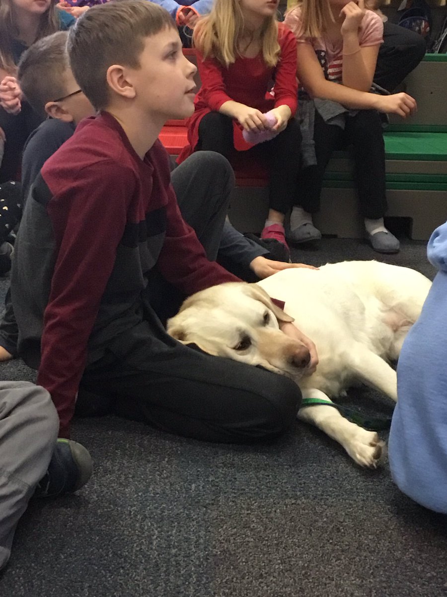 The power of therapy dogs in classrooms.  #OtterNation #relationshipsmatter