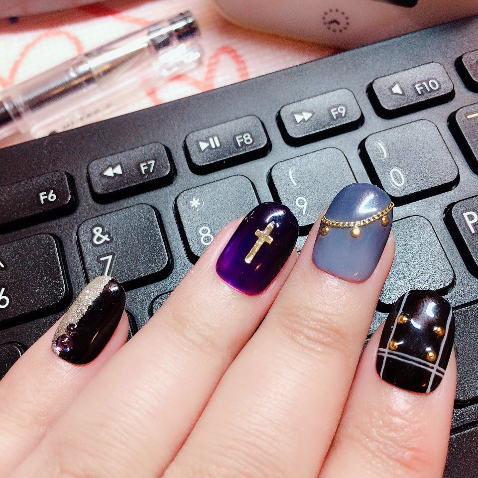 Koririo Nail New あんスタモチーフネイル 今日はundeadです W 痛ネイル 痛くない痛ネイル あんスタ アンデッド