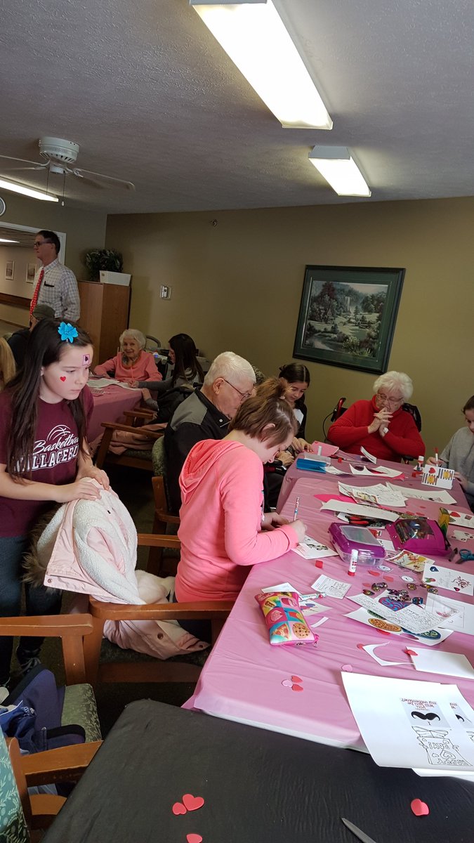 WallaceburgRet's tweet photo. Everyone had so much fun yesterday making Valetine's Day cards with the grade 6 class from Christ the King school.  Thank you so much for putting a smile on their faces the resident's enjoyed it so much that was all the talk at supper. https://t.co/jKQ7egoYBL