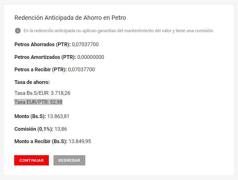 PetroDivisa's tweet photo. El sistema @Patria_ve actualizo la tasa del #Petro con respecto al Bolívar Soberano en BsS. 196.993,41 🔄#PetroAhorro ⬆️, con un valor del #Petro en US$59,73⬆️ / Euro 52,98 ⬆️. https://t.co/8GmuAQROVO