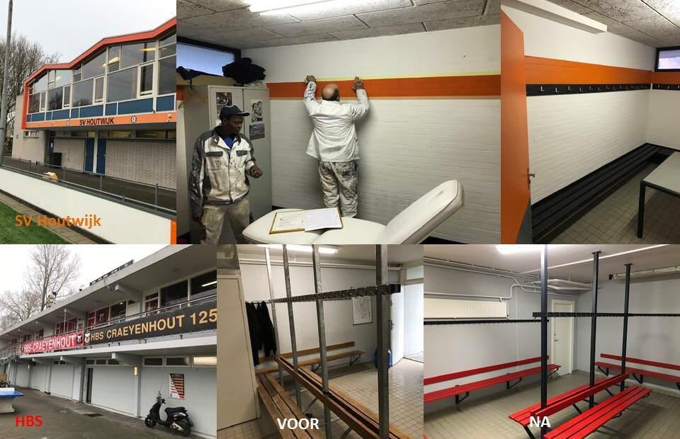 Mooi werk van het gemeentelijk Serviceteam bij <a href="/svHoutwijk/">sv Houtwijk</a> en <a href="/hbscraeyenhout/">HBS Craeyenhout ⚽️🏑🏏</a>! Kleedkamers zijn helemaal in clubkleuren geschilderd. 🎨 Wil jij je sportvereniging ook gratis een nieuw likje verf geven? Mail ons: sportinfolijn@denhaag.nl.