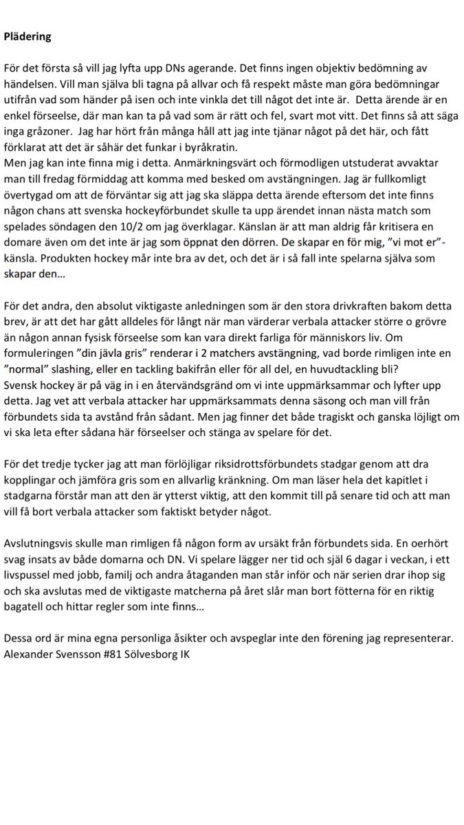 Ellap88's tweet photo. Svensk hockey. Kritisera aldrig en domare även om du har rätt... DN skämmer ut sig... #nöff @hockey2anpodden @hockeysverige https://t.co/5q3EzkY6wy