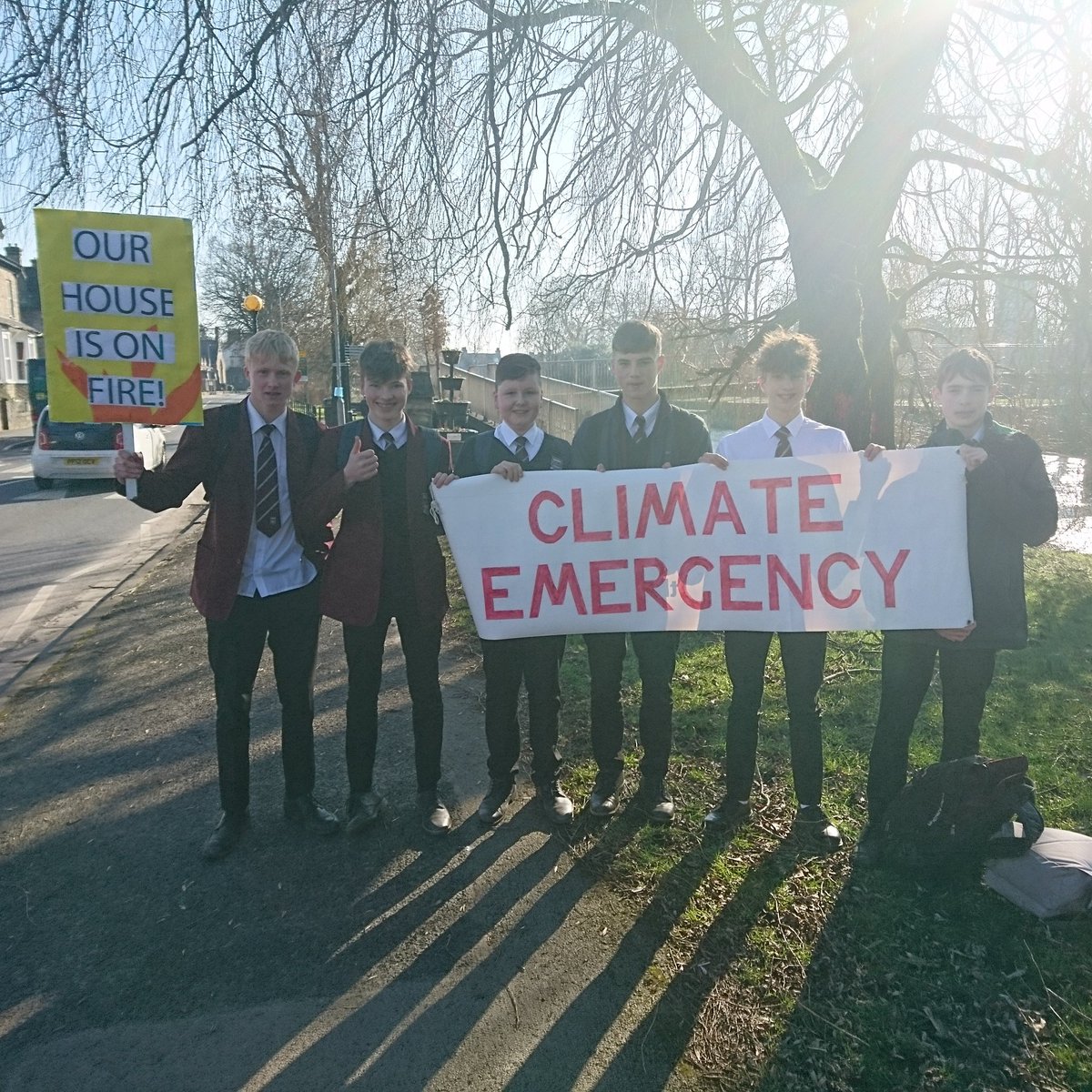 #FridaysForFuture in #Kendal 6 really #cool young men so chuffed