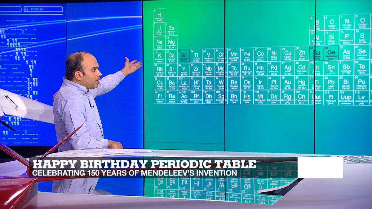 juliasieger's tweet image. Happy 150th anniversary to the Periodic Table of Elements! Join us #tech24 for a special course with @dkhadilkar00 about why it was such a breakthrough and why/how scientists are adding and creating new elements today! SAT 2:10pm CET @France24_en #periodictable #HappyBirthday
