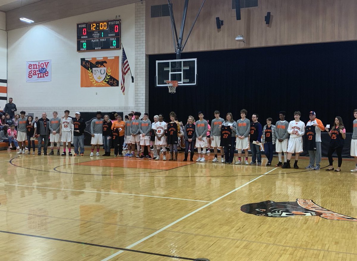 A great way to end our regular season last night at home.  Thanks to the cheer squad, community members, former players, and especially the staff who attended our first Staff Appreciation Night.  Thanks for the support this year!  #KNPantherPride