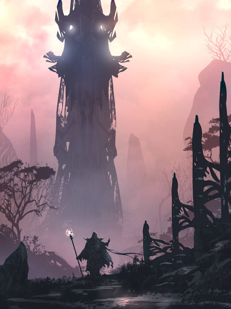 DeviantArt's tweet image. Lavender and lilac hues add a sense of regality to this epic fantasy landscape.
“The Wiz” by TacoSauceNinja: bit.ly/2N8pclW 
#FantasyArt #Wizard #DigitalArt
