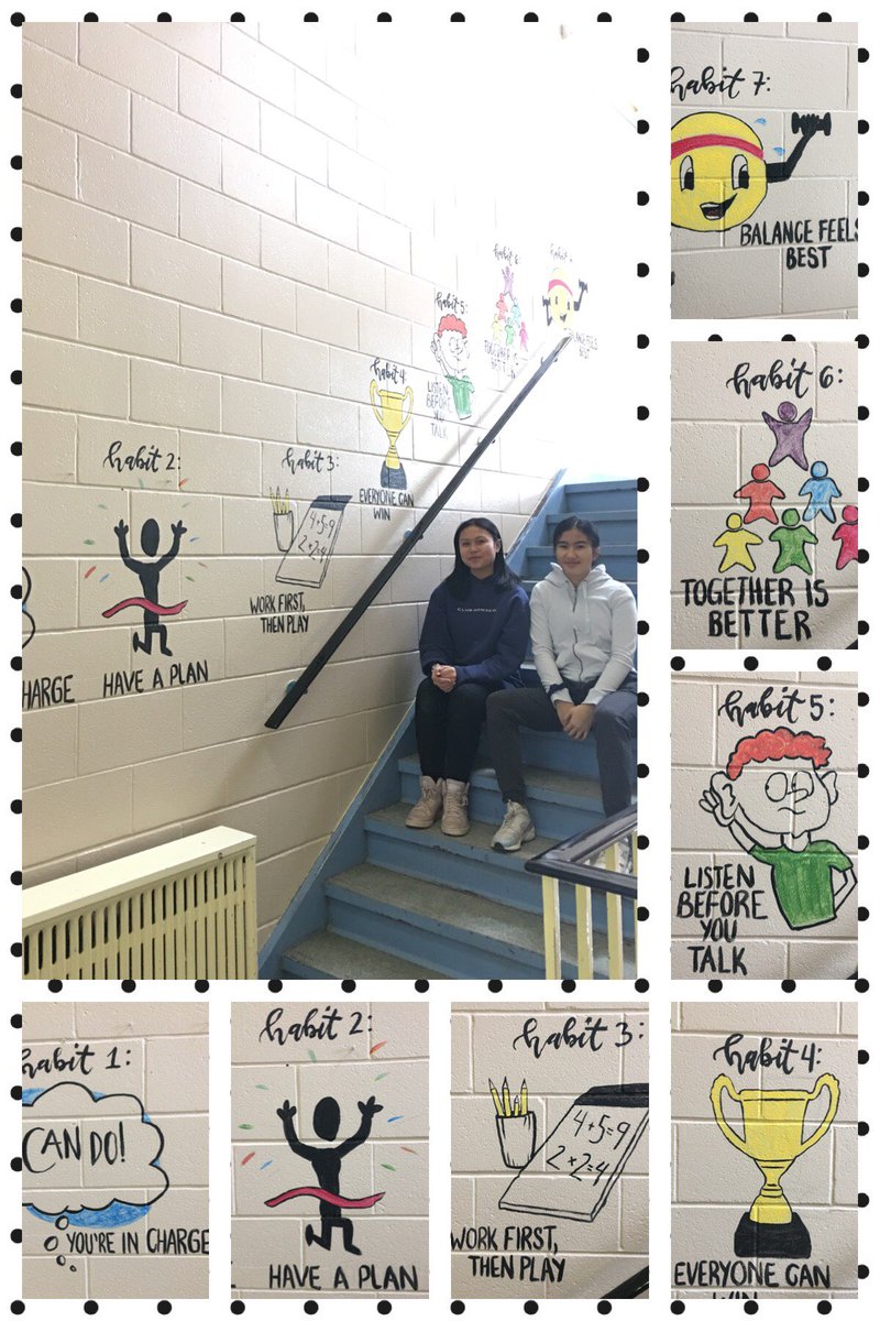 susannaranalli's tweet image. Another inspiring mural highlighting “7 Habits of Happy Kids.” Proud of our students!  ⁦@TCDSB⁩ #mysp #ocsge