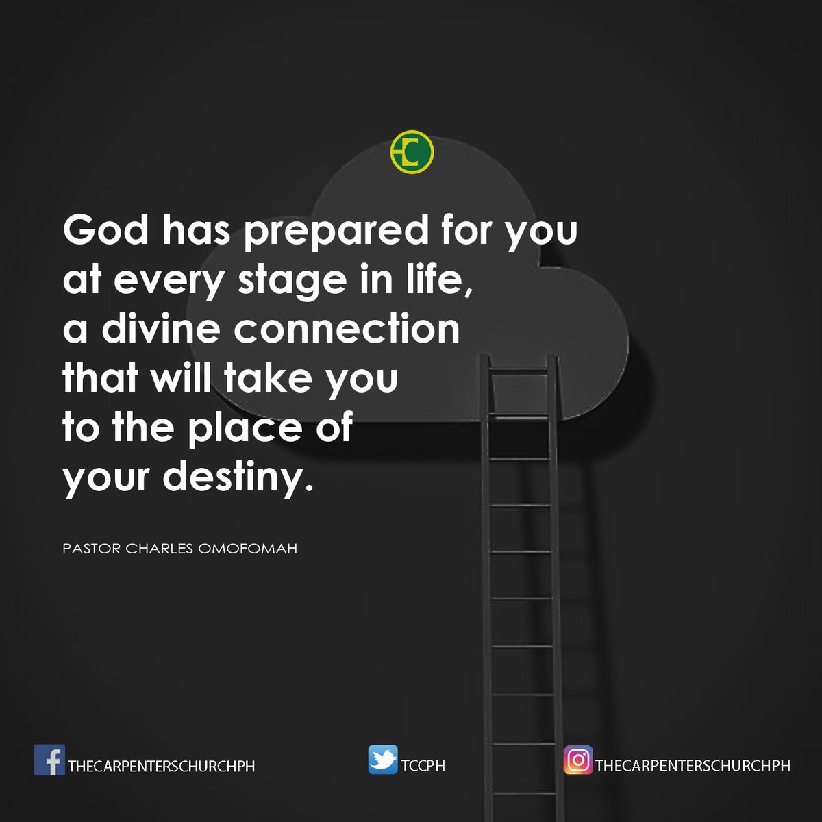 TCC PH (@tccph) on Twitter photo "God has prepared for you at every stage in life, a divine connection that will take you to the place of your destiny."
~ Pastor Charles Omofomah
TCCQuotes
<a href="/PastorKech/">Pastor Nkechi</a> "God has prepared for you at every stage in life, a divine connection that will take you to the place of your destiny."
~ Pastor Charles Omofomah
TCCQuotes
<a href="/PastorKech/">Pastor Nkechi</a>