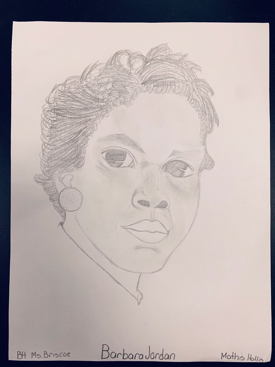 Audrey H. Lawson MS (@lawsonms_hisd) on Twitter photo Congrats to our Black History Month Art Contest Winner! 1st place went to Mathis Hollis artwork on Barbara Jordan who once said, “One thing is clear to me: We, as human beings, must be willing to accept people who are different from ourselves.” #FineArtsFriday #NewLevel <a href="/HISDArts/">Walter Smith, Jr.</a> Congrats to our Black History Month Art Contest Winner! 1st place went to Mathis Hollis artwork on Barbara Jordan who once said, “One thing is clear to me: We, as human beings, must be willing to accept people who are different from ourselves.” #FineArtsFriday #NewLevel <a href="/HISDArts/">Walter Smith, Jr.</a>