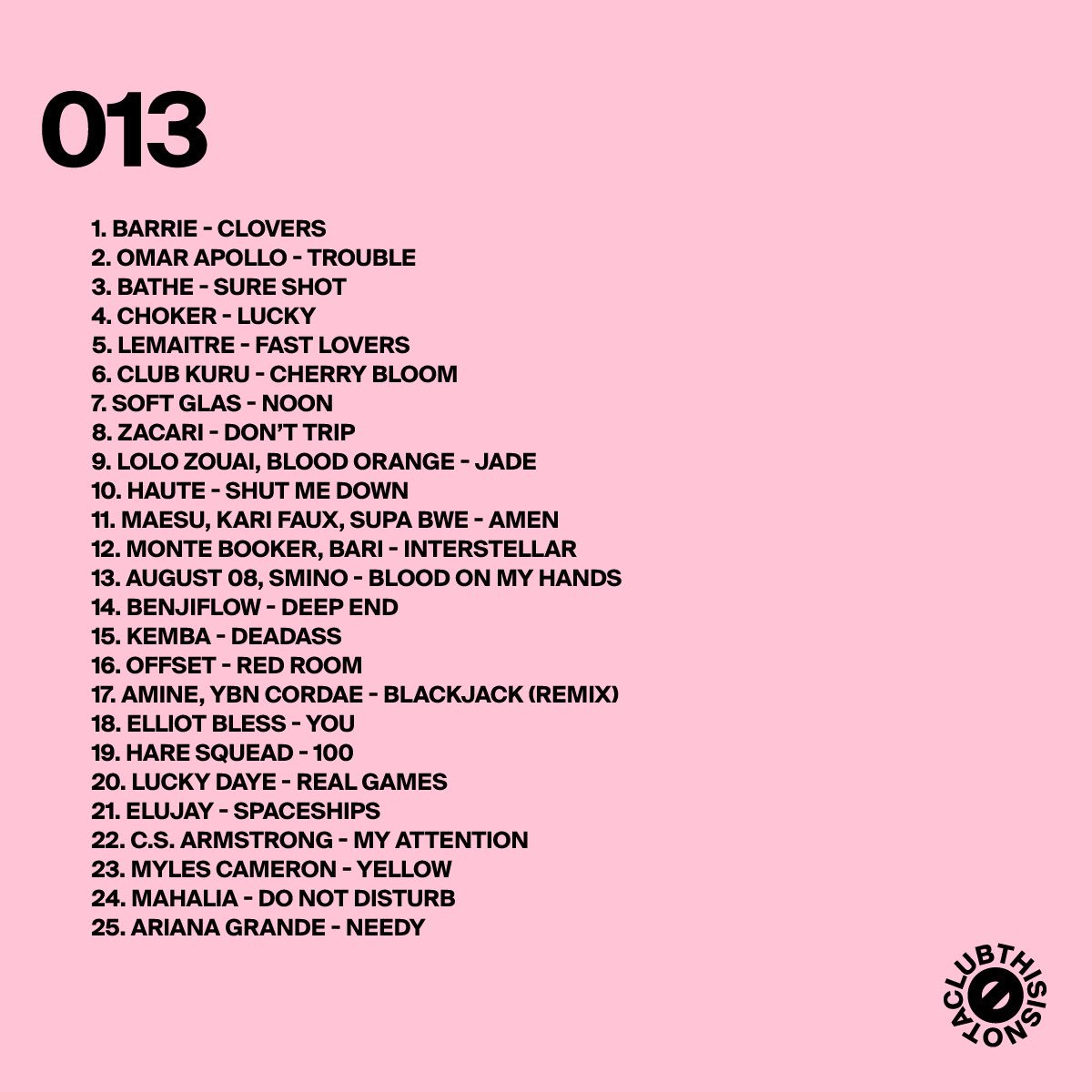 thisisnotaclub's tweet photo. [Collection 013] fresh vibes for the weekend 🎵🎧

👉 https://t.co/5eSnvCNrVE 👈

Featuring sounds by:
@Kembaland 
@OffsetYRN 
@heyamine 
@elliot_bless 
@HARESQUEAD 
@iamluckydaye 
@Elujay 
@lifeofarmstrong 
@MylesCameron 
@mahalia 
@ArianaGrande https://t.co/7QY6s9TEmD