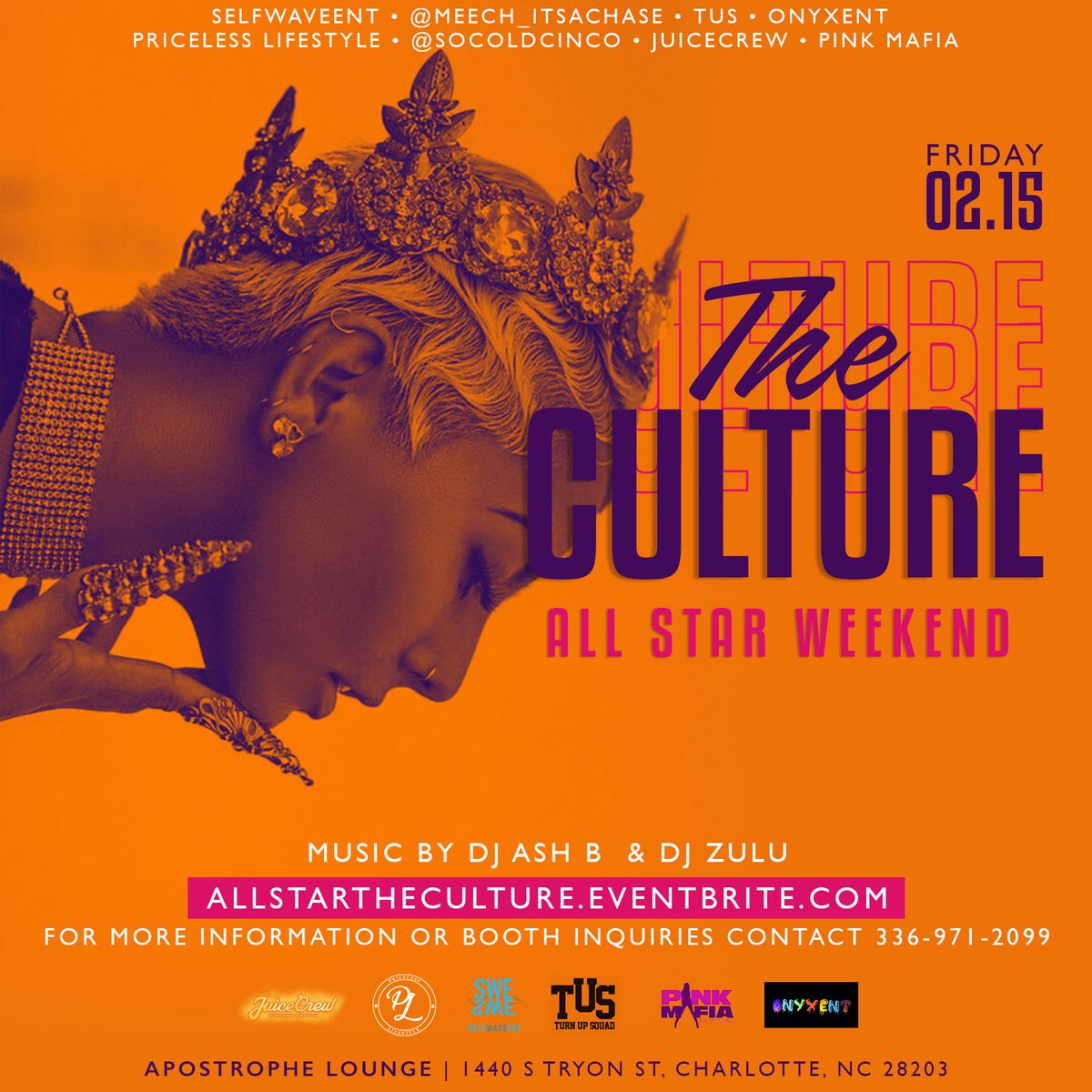 1400glock's tweet photo. TONIGHT ⭐️⭐️⭐️
#TUS PRESENTS
#TheCulture
#allstarweekend
@ 1440 S. Tryon St 📍
Music By @dj__ashb X @Dj_Zulu9
Get Your Tickets ⬇️
https://t.co/v4s2HrUr8m
@Onmyroad2_Richz #TUS #PricelessLifestyle #JuiceCrew @pinkmafiapromo #MeechItsAChase #SoColdCinco https://t.co/F4I2pwdelg