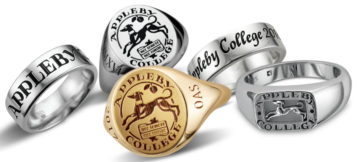 ApplebyCollege's tweet photo. Graduation Rings! To help celebrate a milestone achievement, the ACPA is proud to offer graduation rings designed in conjunction with Knar @KnarJewellery. Available in sterling silver, 10K and 14K rose, yellow or white gold. https://t.co/GtmmWrIuzR #ApplebyCollege #GradRings https://t.co/bsHpf77D69