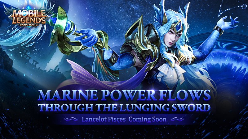 MobilegendsBR's tweet photo. O poder naval flui pela espada lançada. ⚔
A skin do zodíaco de Lancelot -Peixes- estará disponível em breve. 🌠
Dê uma olhada rápida no teaser trailer!
#MobileLegendsBangBang #MLBBNewSkin https://t.co/JIhvxcRQf4