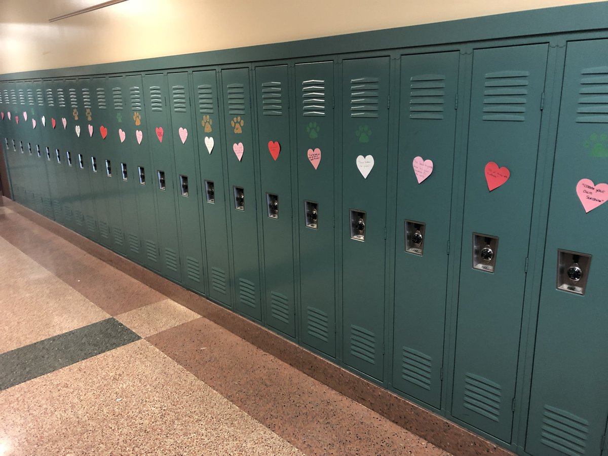 MrsHenryReads's tweet image. JHS students at YIMS left a Valentine's Day kindness message on the locker of each student, and the door of each staff member.   #youghSD