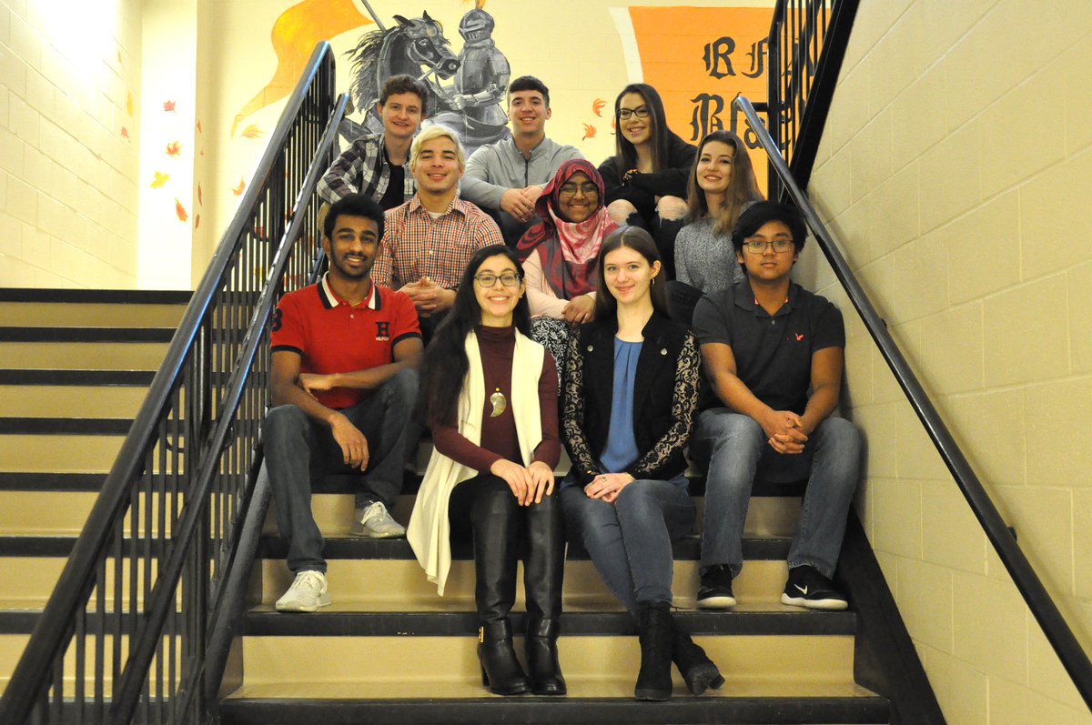 romecsd's tweet photo. RFA Top 10 Class of 2019: L to R: Front row: John George, Izabella Rivera, (Salutatorian), Kelly Boyer, (Valedictorian), Anthony Acosta. Second row: Tejas Desai, Ruqiyah Shaik, Justine Cammer. Back row: Patrick Balog, Preston Mecca, and Calla Reilley. #CreatingSuccessfulFutures https://t.co/431LhsxHqg