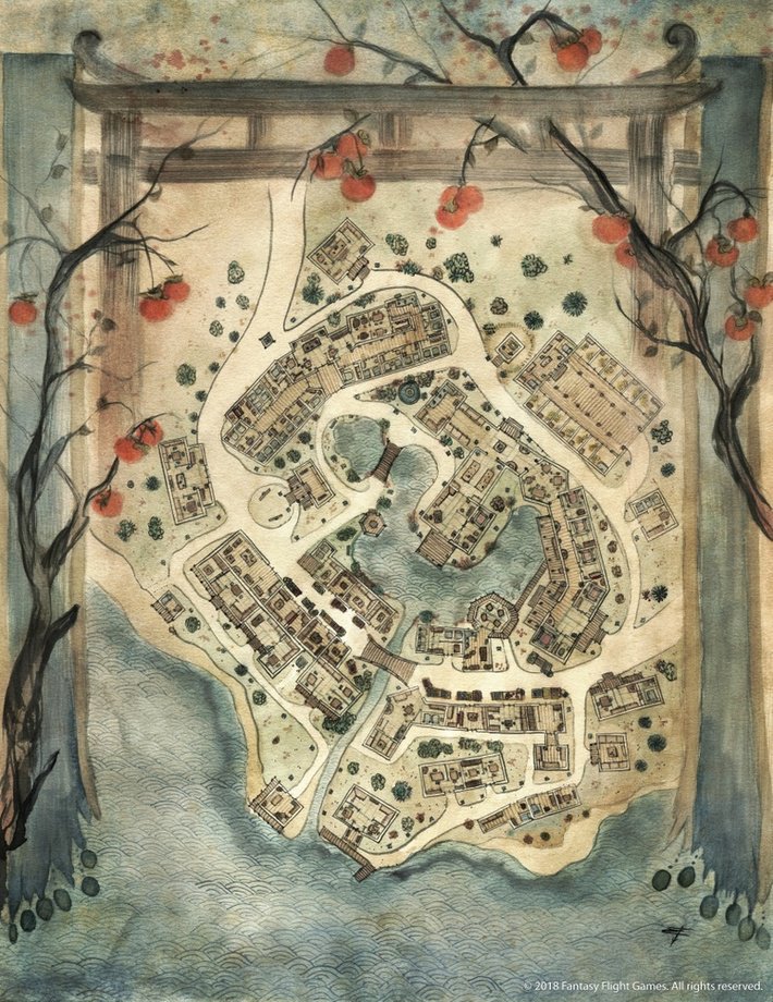 FBaerald's tweet photo. "Lost Monk Road Station" #map painted for #LegendOfTheFiveRings #RPG (@FFGames ) - #EmeraldEmpire book.
Watercolour and Ink on Paper.

© 2018 #FantasyFlightGames . All Rights Reserved
#FFG #L5R #Rokugan #worldbuilding #cartography #mapping https://t.co/yTun7lkaZr