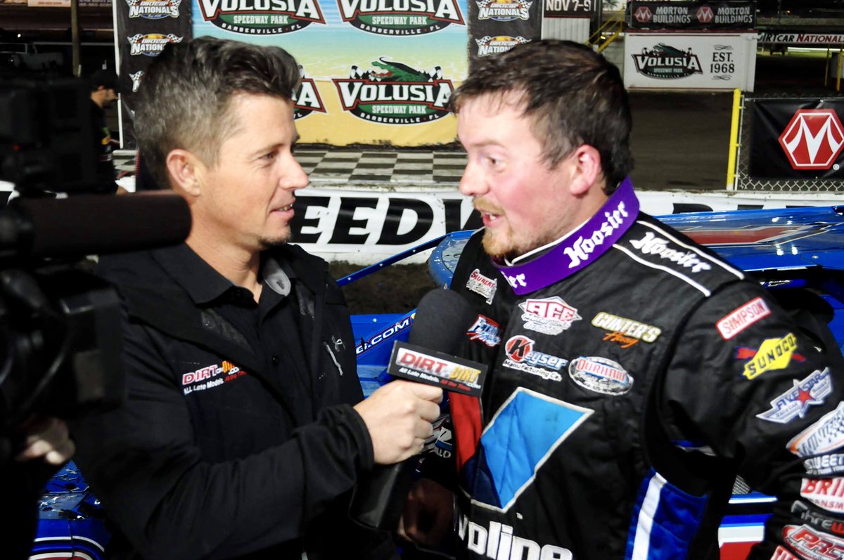 RealBenShelton's tweet photo. Interviewing @B5sheppard in Victory Lane last night at The @DIRTcarNats for @DirtonDirt . The big question is can he pull the hat trick and win his third-straight race tonight? #Speedweeks2019 #Day16 (Kyle Armstrong photo) https://t.co/rMA1CnPmzE