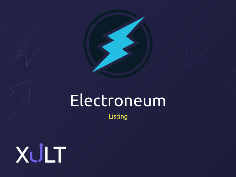 XultExchange's tweet photo. Dear @electroneum supporters. 
$etn has been just added to https://t.co/V85RZEUjPd  exchange. It is paired with #BTC and #ETH coins. 
0% exchange fee for Makers. 
200,000 $EXCC coins to #giveaway !! 
Do not wait, visit us today! https://t.co/aavggCSHLr