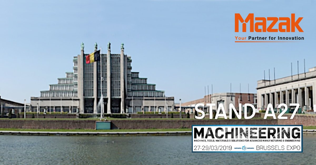 MazakEurope's tweet photo. Breng ons een bezoek tijdens MACHINEERING 2019 op stand A27. Het Mazak team staat klaar om jullie te verwelkomen. https://t.co/rzt2R2qAAG #mazak #machineering #brusselsexpo #CNCLathe #CNCMilling #verspaning #lasercutting https://t.co/rKHC1Ml5JN