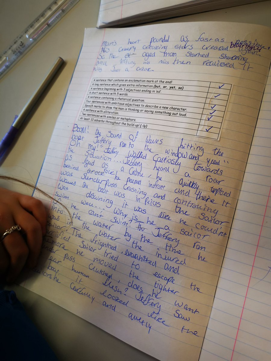 marys_rc's tweet photo. Creative writing in Year 5/6 the past few days - trying to use ambitious vocabulary and sentence structures by slow writing and being critical editors #slowwriting #creativewriting #proudteacher #criticalediting #collaborativelearning https://t.co/pPcbPlCmY0