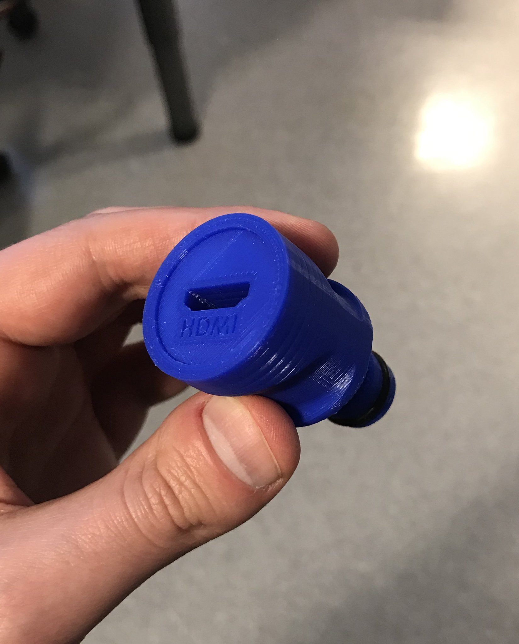 Nitra Hades On Twitter I Was Randomly Looking Over At My Boss Desk While Looking For Something Else And Apparently He Has A 3d Printed Gardena Garden Hose To Hdmi Adapter Https T Co X2yw4cuvbr