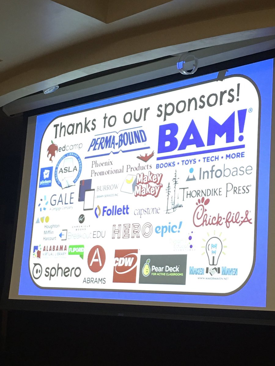 Thank you sponsors!!!  #ALLibraries. #EdCampASLA19