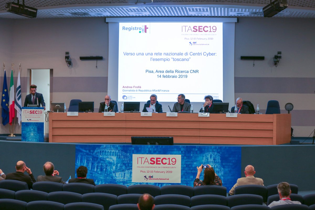 CNRsocial_'s tweet photo. La #cybersecurity al servizio delle #Pmi _ #ITASEC19 che si è svolta al #Cnr di #Pisa rappresenta lo stato dell’arte delle politiche ed innovazioni in campo #cybersecurity. L’Osservatorio nazionale di cybersecurity del #Cnr-Iit strumento di grande utilità https://t.co/ponJtPSs0D https://t.co/88jKNzmgAS