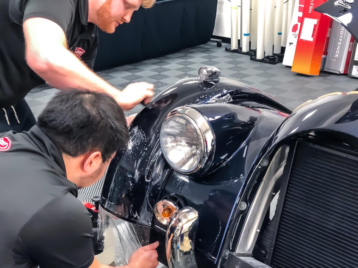 Our technicians are mid installation of our custom “track pack” PPF kit on another classic Morgan. We can’t wait to show you the finished result 🤩 #classiccars #morganplus