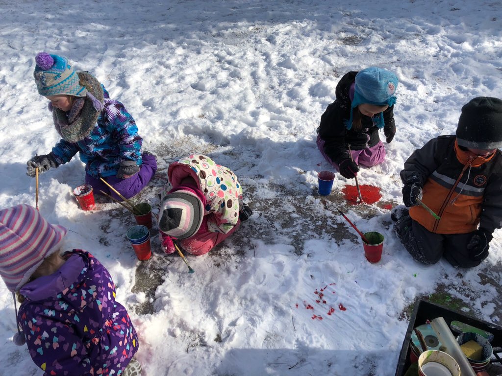 We found some ice to be our canvas. #outdoorlearning #TLDSBlearns #fdk