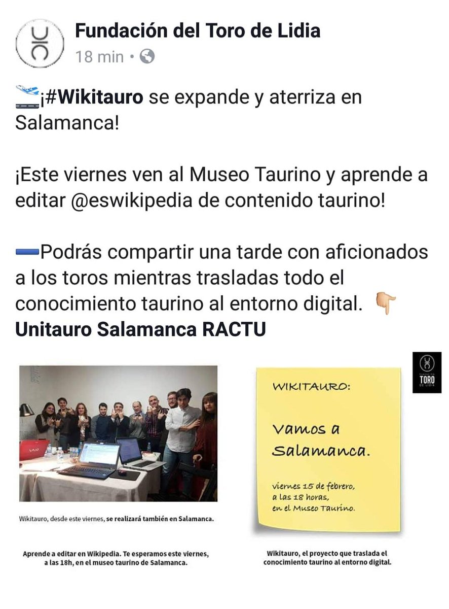 UnitauroS's tweet photo. Esta tarde tenemos dos ineludibles citas:
Acto #Wikitauro y conferencia sobre el Encaste Atanasio - Lisardo.
#RACTU
#EsNuestroMomento
@ftorodelidia
@Delgado_Camara https://t.co/3OeOVTJedu