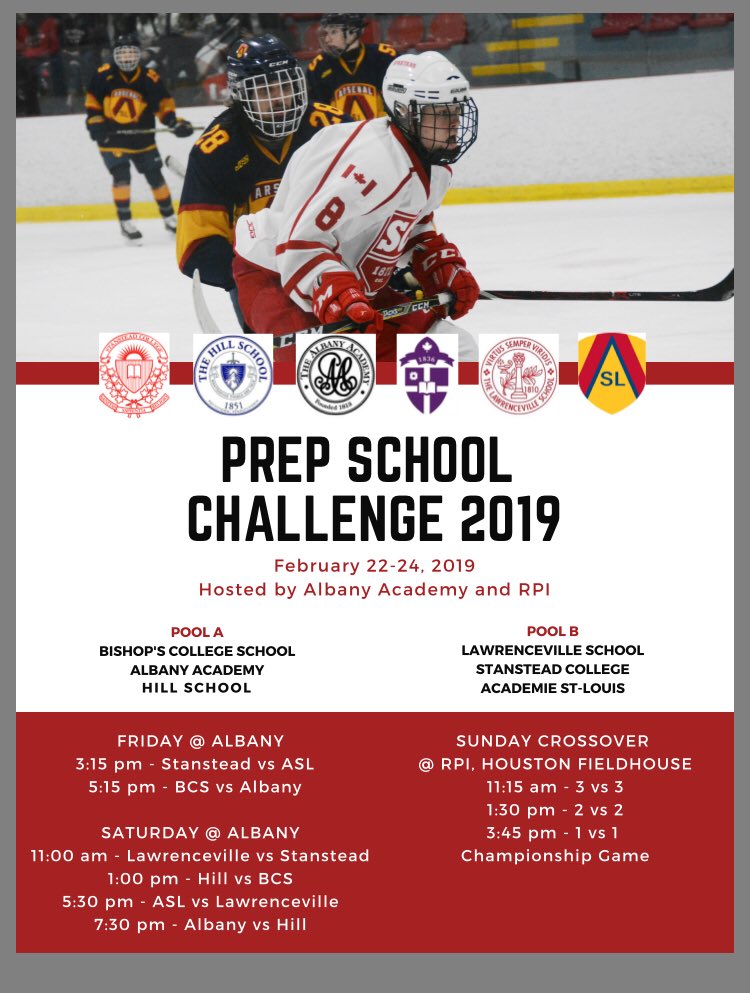 AAPuck's tweet photo. Next weekend February 22nd-24th AA and RPI will be host the inaugural Prep School Challenge Cup. https://t.co/tbdVdxlssC