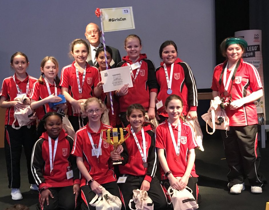 RedmaidsHigh's tweet photo. Good luck to our #GirlsCan @RHSjuniors1 team who are competing in the national final of the @firstlegoleague competition tomorrow having won the South West Regional round. #thisgirlcan #strivetobe #GirlsInSTEM https://t.co/kprWhmFx4G
