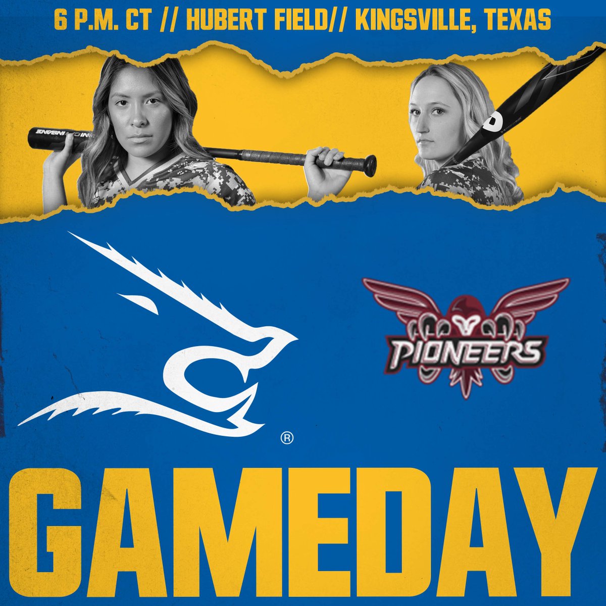 TAMUKSB's tweet photo. Conference play starts today. See you at Hubert Field! #GoJavelinas

🆚 @twupioneers
🕕🕛: 6 p.m.
📍: Kingsville, Texas
🏟️: Hubert Field
📊: https://t.co/CW5142SM3H https://t.co/5OgJ2yzv0D