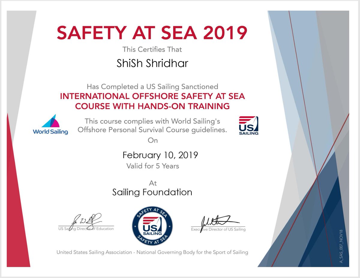 Thank you for taking the course and for your efforts to learn more about safety at sea! #safetyatsea