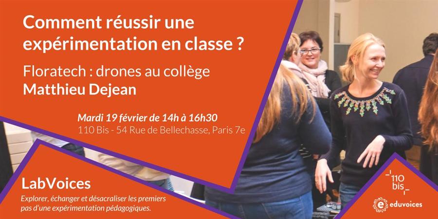 Enseignants, directeurs établissmts, DANE, CARDIE, inspecteurs, formateurs, inscrivez-vous à l'atelier #LabVoices mardi 19/02 : venez découvrir un projet #drone au collège &amp; partager votre expertise sur les facteurs clés pr accompagner une expérimentation bit.ly/2X3AEUy